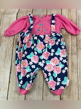 Vintage Health-Tex Baby Floral One Piece Outfit Jumpsuit Overall Size 12 Months